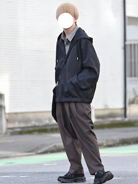 「ADAMASTE（アダマスト）のアイテム（パンツ）」を使った、れおさん（メンズ・161cm）の春コーディネート