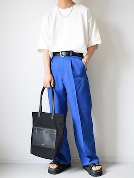 「RAGEBLUE（レイジブルー）のアイテム（Tシャツ/カットソー）」を使った、れおさん（メンズ・161cm）の夏コーディネート