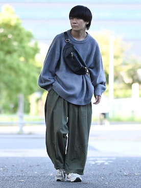 「RUUBON（ルーボン）のアイテム（チノパンツ）」を使った、れおさん（メンズ・161cm）の秋コーディネート