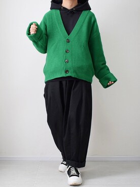 「LILL（リル）のアイテム（カーディガン/ボレロ）」を使った、れおさん（メンズ・162cm）の冬コーディネート