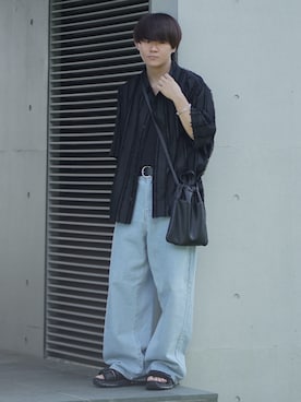 「HARE（ハレ）のアイテム（サンダル）」を使った、れおさん（メンズ・160cm）の夏コーディネート