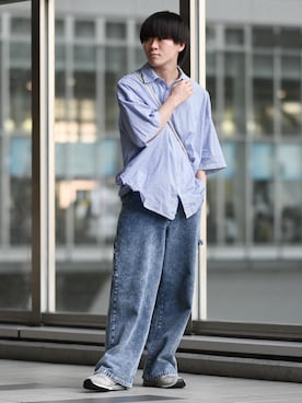 「ADAMASTE（アダマスト）のアイテム」を使った、れおさん（メンズ・160cm）の春コーディネート
