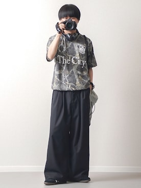 「WISH FOR EVER（ウィッシュフォーエバー）のDRAWCODE GAME T/ドローコードゲームT（Tシャツ/カットソー）」を使った、れおさん（メンズ・160cm・20代）の夏コーディネート
