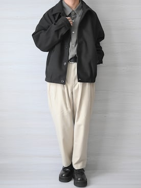 「ADAMASTE（アダマスト）のアイテム（パンツ）」を使った、れおさん（メンズ・161cm）の秋コーディネート