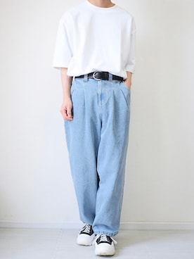 「RAGEBLUE（レイジブルー）のアイテム（Tシャツ/カットソー）」を使った、れおさん（メンズ・161cm）の夏コーディネート