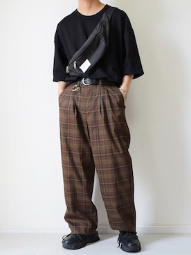 「act'm（アクトム）のアイテム（シューズ）」を使った、れおさん（メンズ・161cm）の夏コーディネート