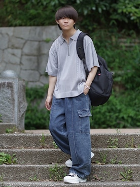 「ETELIO（エテリオ）の【SILVER925コーティング】メタルアンカー＆サークルチェーンブレスレット（ブレスレット）」を使った、れおさん（メンズ・160cm）の夏コーディネート