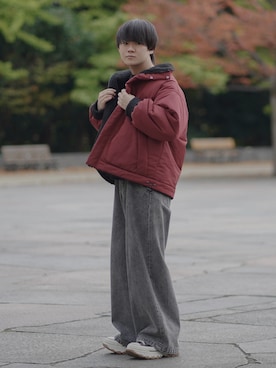 「アイテム（ブルゾン）」を使った、れおさん（メンズ・160cm・20代）の秋コーディネート