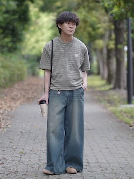 「ROCHEM（ローシェン）のアイテム」を使った、れおさん（メンズ・160cm）の春コーディネート
