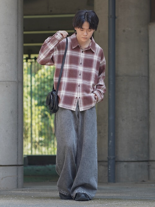 ケミカルウォッシュ 12ozケミカルウォッシュワイドデニムパンツ（デニムパンツ