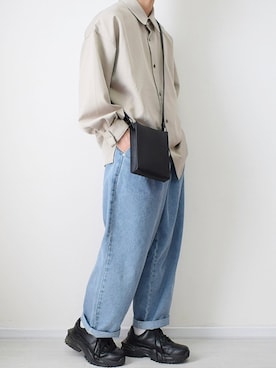 「act'm（アクトム）のアイテム（シューズ）」を使った、れおさん（メンズ・162cm）の春コーディネート