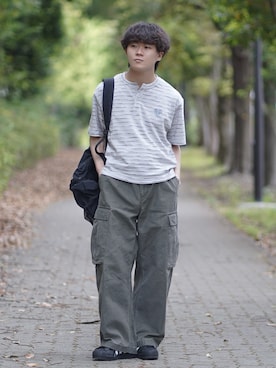 「ROCHEM（ローシェン）のアイテム」を使った、れおさん（メンズ・160cm）の春コーディネート
