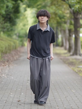 「CIAOPANIC TYPY（チャオパニックティピー）のアイテム（パンツ）」を使った、れおさん（メンズ・160cm）の夏コーディネート
