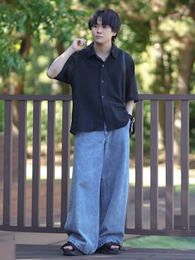「AIVER（アイバー）のアイテム」を使った、れおさん（メンズ・160cm）の夏コーディネート