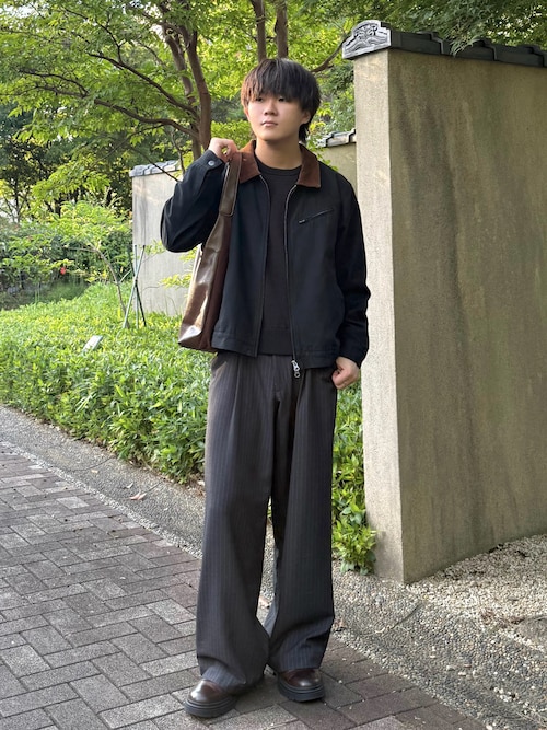 「Clarks(クラークス)のBadbury Lace / バッドブリーレース(ダークブラウンレザー)(ドレスシューズ)」を使った、れおさん(メンズ・160cm)の秋コーディネート