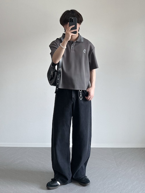「Miniministore(ミニミニストア)のホーボーバッグ 韓国 ハーフムーンバッグ(ハンドバッグ)」を使った、れおさん(メンズ・160cm)の春コーディネート