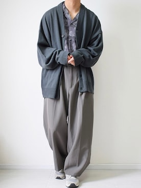 「JUNRED（ジュンレッド）のアイテム（カーディガン/ボレロ）」を使った、れおさん（メンズ・162cm）の春コーディネート
