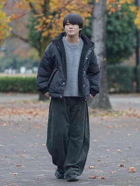 「アイテム（ローファー）」を使った、れおさん（メンズ・160cm）の冬コーディネート