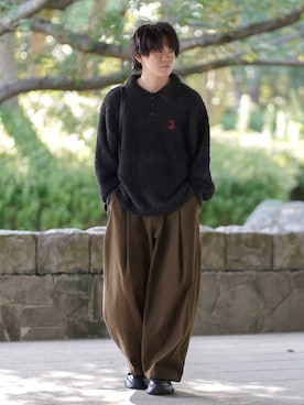 「アイテム（ニット/セーター）」を使った、れおさん（メンズ・160cm）の秋コーディネート