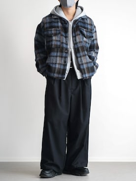 「アイテム（パーカー）」を使った、れおさん（メンズ・160cm）の秋コーディネート