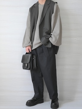 「RUUBON（ルーボン）のアイテム（その他パンツ）」を使った、れおさん（メンズ・161cm）の冬コーディネート