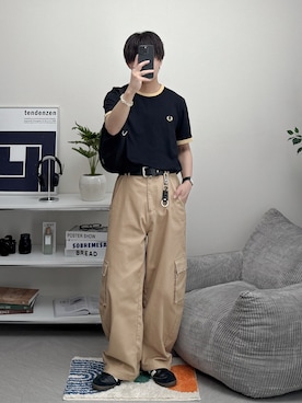 「ROCHEM（ローシェン）のアイテム」を使った、れおさん（メンズ・160cm）の夏コーディネート