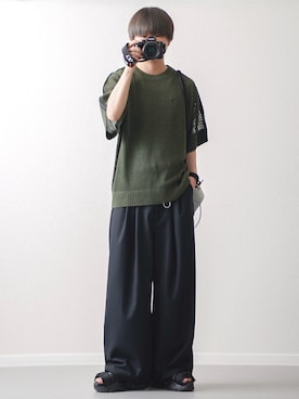 「アイテム（バングル/リストバンド、ブラック系）」を使った、れおさん（メンズ・160cm）の夏コーディネート