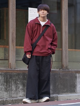 「アイテム（スウェット）」を使った、れおさん（メンズ・160cm）の春コーディネート