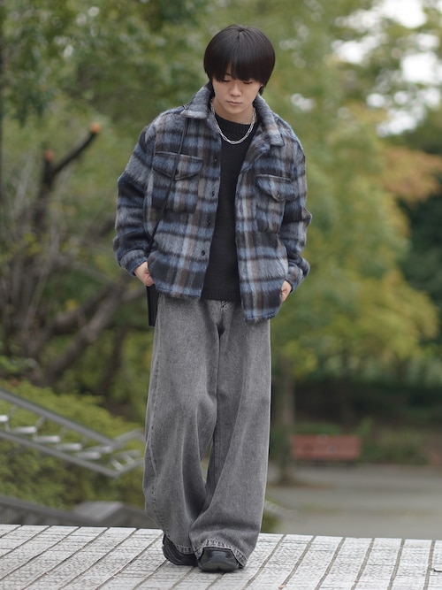 12ozケミカルウォッシュワイドデニムパンツ（デニムパンツ