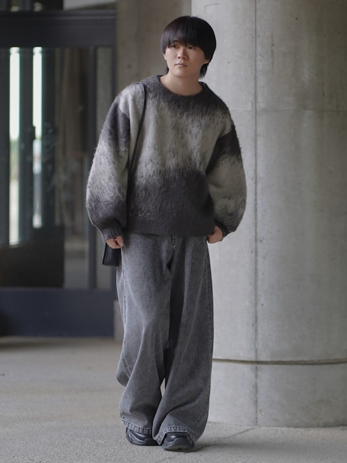 12ozケミカルウォッシュワイドデニムパンツ（デニムパンツ