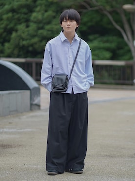 「アイテム（スラックス）」を使った、れおさん（メンズ・160cm）の秋コーディネート