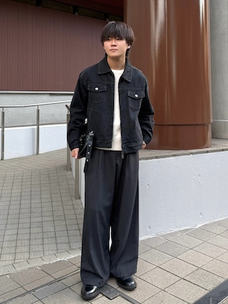 「Clarks(クラークス)のBurchill Derby / バーチルダービー(ブラックレザー)(ドレスシューズ)」を使った、れおさん(メンズ・160cm)の秋コーディネート