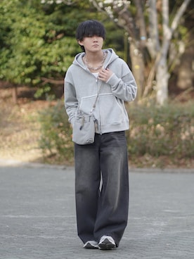 「CPCM（シーピーシーエム）のアイテム（バッグ）」を使った、れおさん（メンズ・160cm）の春コーディネート