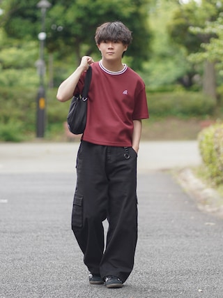 「CIAOPANIC TYPY（チャオパニックティピー）の【UNISEX】ポーチ付き中綿ハンドBAG（ショルダーバッグ）」を使った、れおさん（メンズ・160cm）の夏コーディネート