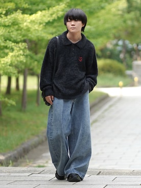 「アイテム（ニット/セーター）」を使った、れおさん（メンズ・160cm）の秋コーディネート
