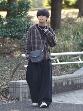 「CPCM（シーピーシーエム）のアイテム（バッグ）」を使った、れおさん（メンズ・160cm）の春コーディネート