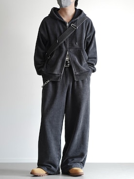 「アイテム（スウェットパンツ）」を使った、れおさん（メンズ・160cm）の秋コーディネート