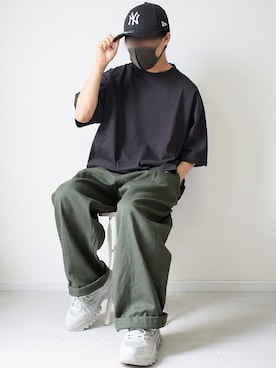 「JUNRED（ジュンレッド）のアイテム（パンツ）」を使った、れおさん（メンズ・162cm）の春コーディネート