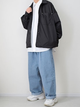 「JUNRED（ジュンレッド）のアイテム（ブルゾン）」を使った、れおさん（メンズ・162cm）の春コーディネート