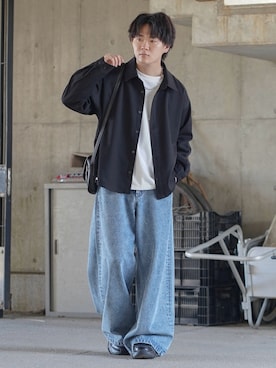 「アイテム（パンツ）」を使った、れおさん（メンズ・160cm）の秋コーディネート