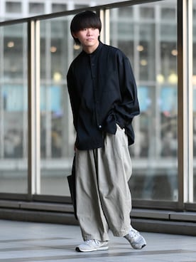 「RUUBON（ルーボン）のアイテム（チノパンツ）」を使った、れおさん（メンズ・161cm）の秋コーディネート