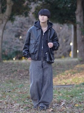 「アイテム（ブルゾン）」を使った、れおさん（メンズ・160cm）の冬コーディネート