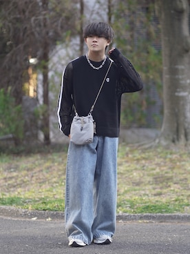 「CPCM（シーピーシーエム）のアイテム（バッグ）」を使った、れおさん（メンズ・160cm）の春コーディネート