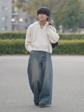 「ROCHEM（ローシェン）のアイテム」を使った、れおさん（メンズ・160cm）の冬コーディネート