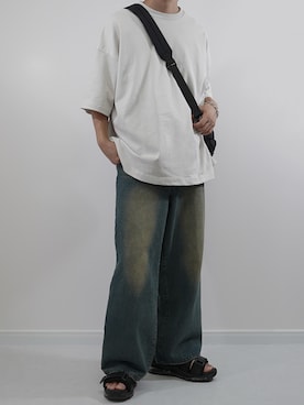 「HARE（ハレ）のアイテム（サンダル）」を使った、れおさん（メンズ・160cm）の夏コーディネート