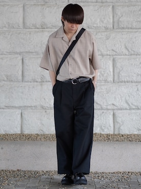 「Loose/ルース（ルース）のハイソール プレーントゥシューズ（ドレスシューズ）」を使った、れおさん（メンズ・160cm）の春コーディネート