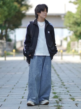 「アイテム（ジャージ）」を使った、れおさん（メンズ・160cm）の秋コーディネート