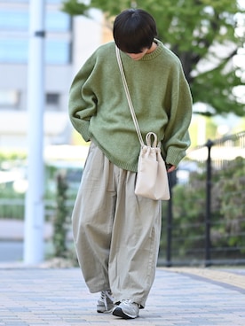 「RUUBON（ルーボン）のアイテム（チノパンツ）」を使った、れおさん（メンズ・161cm）の秋コーディネート