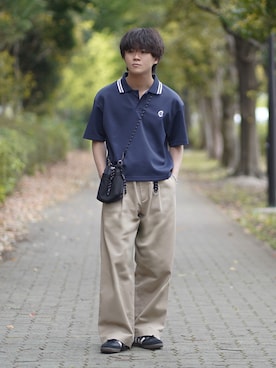 「ROCHEM（ローシェン）のアイテム」を使った、れおさん（メンズ・160cm）の春コーディネート