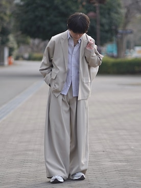 「アイテム（セットアップ）」を使った、れおさん（メンズ・160cm）の冬コーディネート